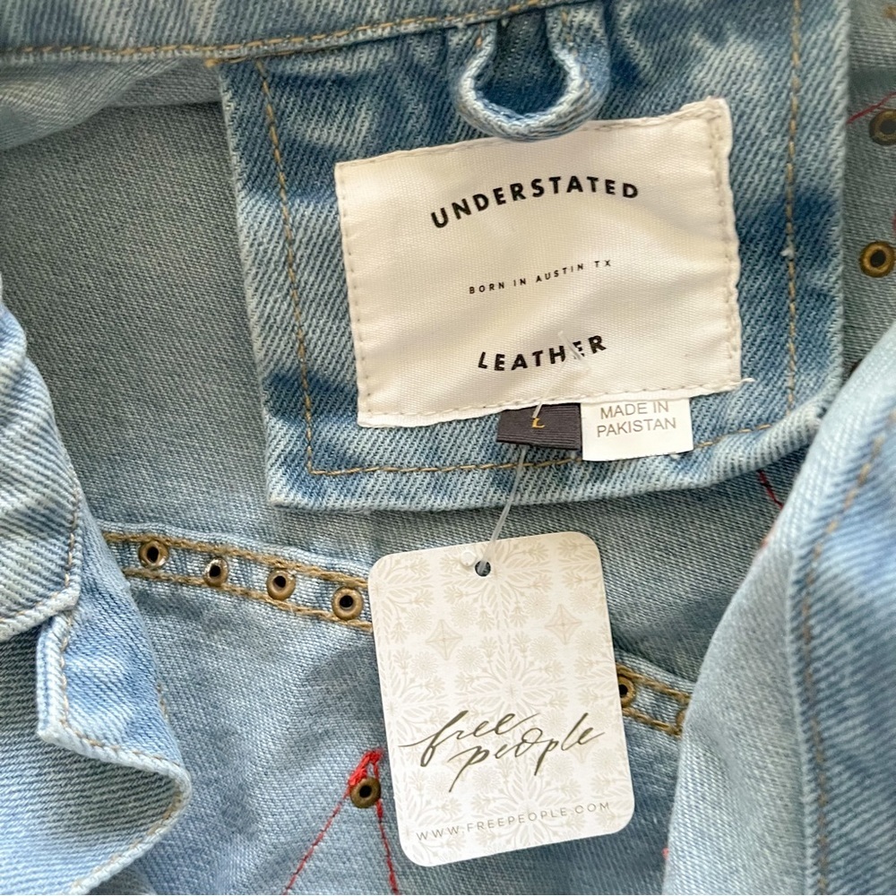NWT Free People X Understated Leather Lone Star Denim Jacket - Picture 9 of 14